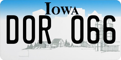IA license plate DOR066