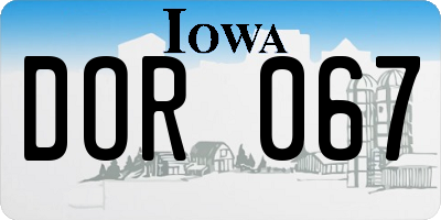 IA license plate DOR067