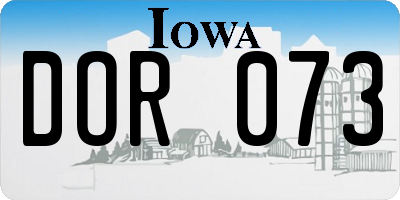 IA license plate DOR073