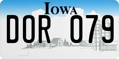 IA license plate DOR079