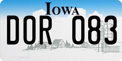 IA license plate DOR083