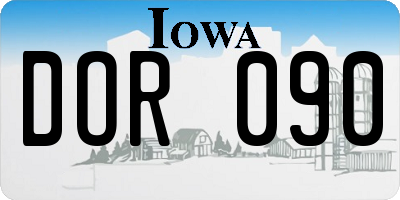 IA license plate DOR090