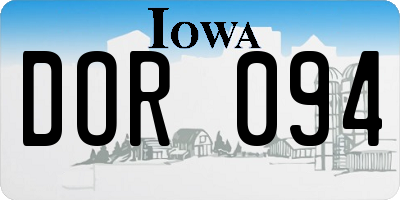 IA license plate DOR094