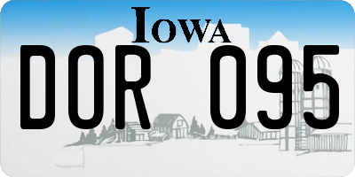 IA license plate DOR095