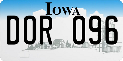 IA license plate DOR096