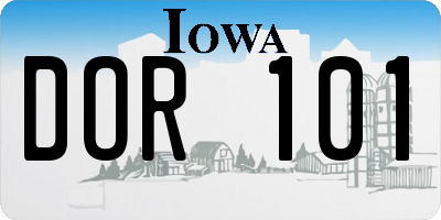 IA license plate DOR101
