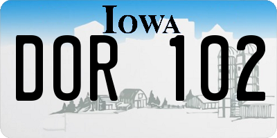 IA license plate DOR102