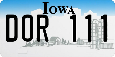 IA license plate DOR111