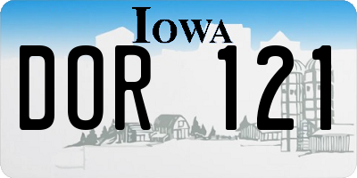 IA license plate DOR121