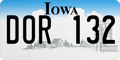 IA license plate DOR132