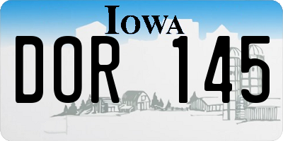 IA license plate DOR145