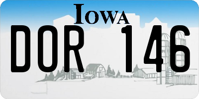 IA license plate DOR146