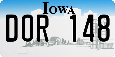 IA license plate DOR148