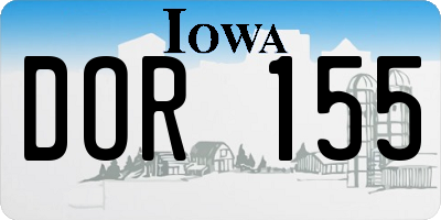 IA license plate DOR155