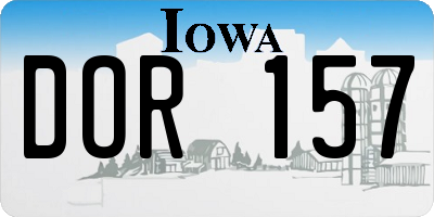 IA license plate DOR157