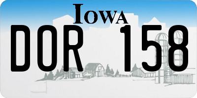 IA license plate DOR158