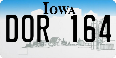 IA license plate DOR164