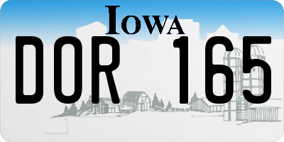 IA license plate DOR165