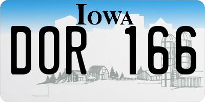 IA license plate DOR166