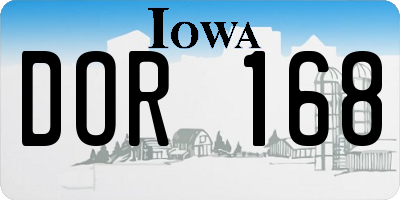 IA license plate DOR168