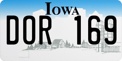 IA license plate DOR169
