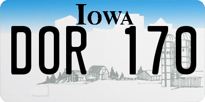 IA license plate DOR170