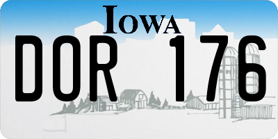 IA license plate DOR176