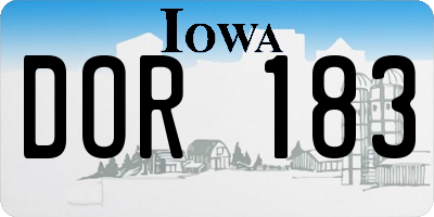 IA license plate DOR183