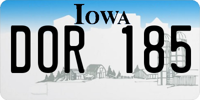 IA license plate DOR185