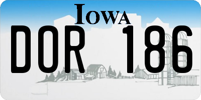 IA license plate DOR186