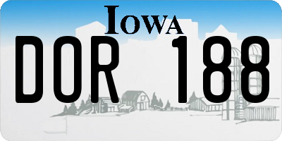 IA license plate DOR188