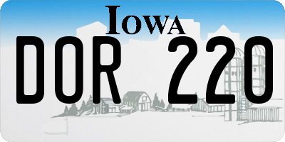 IA license plate DOR220