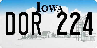 IA license plate DOR224