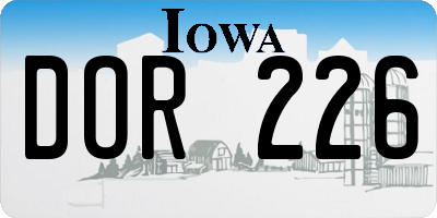 IA license plate DOR226