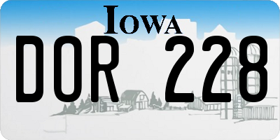 IA license plate DOR228