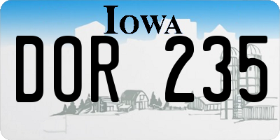 IA license plate DOR235