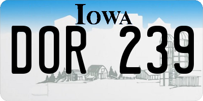 IA license plate DOR239
