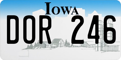IA license plate DOR246