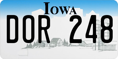 IA license plate DOR248