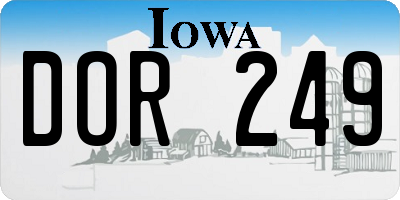 IA license plate DOR249