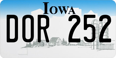 IA license plate DOR252