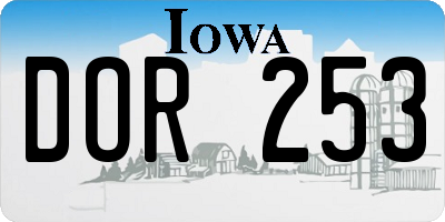 IA license plate DOR253