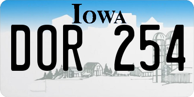 IA license plate DOR254