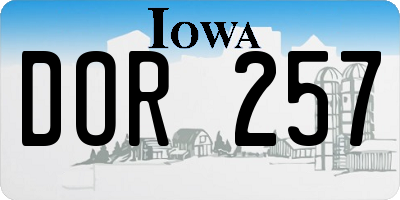 IA license plate DOR257