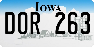 IA license plate DOR263