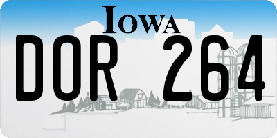 IA license plate DOR264