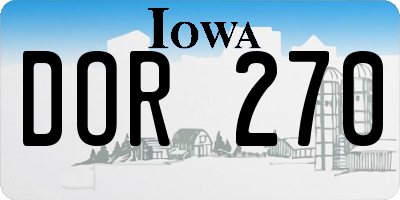 IA license plate DOR270