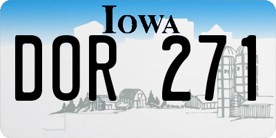 IA license plate DOR271