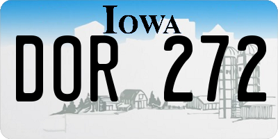 IA license plate DOR272