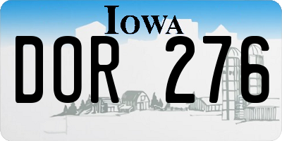 IA license plate DOR276